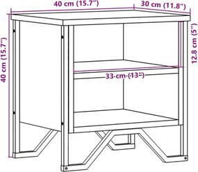 Czarna szafka nocna w stylu loft - Arobello