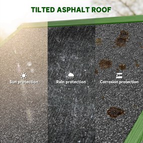 Outsunny Szafka Ogrodowa Drewniana z 3 Półkami, Zamykane Drzwi, Asfaltowy Dach, Wentylacja | Aosom PL