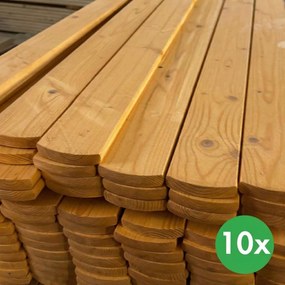 Sztachety, zaokrąglone, jasna lazura, 10 szt., 20 x 95 x 1200 mm