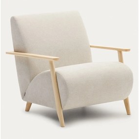 Beżowokremowy fotel z tkaniny szenilowej Meghan – Kave Home