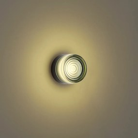 Designerski kinkiet czarny ze szkłem jasnozielonym IP44 - Michele