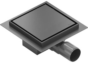 Mexen Flat-Q M13 wpust podłogowy kwadratowy 12 x 12 cm, gun gray szczotkowany - 1E10012