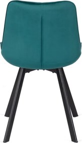 Krzesło Tapicerowane do Salonu RICK Turkusowe Welurowe Nowoczesne Loft