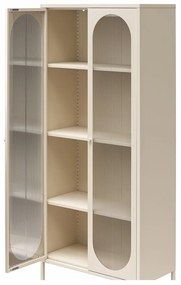 Kremowa metalowa witryna 80x186x40 cm Luna – Støraa