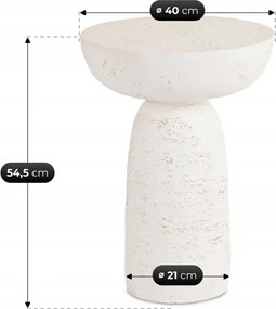 Stolik Kawowy HENRICO 40 cm Krem/Beż Nowoczesny