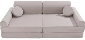 Velvet sofa dziecięca, jasnoszara - meowbaby®