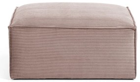 Różowy sztruksowy podnóżek Kave Home Blok