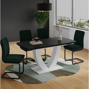 Stół jadalny czarny/biały 120x80x77.4 fenaro