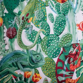 Zielona bawełniana fluorescencyjna pościel dziecięca jednoosobowa 140x200 cm Chameleon – Jerry Fabrics
