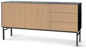 Czarna komoda z drzwiczkami w dekorze dębu Edge by Hammel