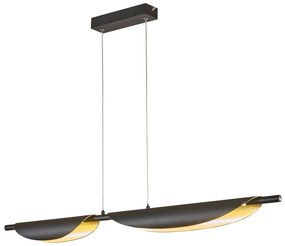 Czarna lampa wisząca LED ze ściemniaczem i metalowym kloszem Skal – Fischer & Honsel
