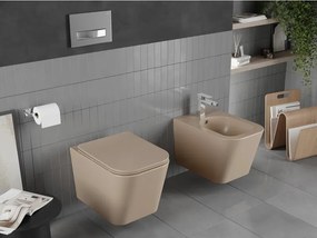 Mexen Teo miska wc Rimless z deską wolnoopadającą slim, duroplast, cappuccino mat - 30854064