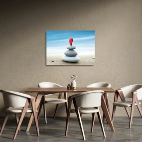 Obraz na szkle - Równowaga z kamieniami (70x50 cm)