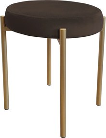 Taboret DIOR stelaż metalowy tkanina Welur : Kolor Stelaża - Złoty, Kolor tkaniny - VELVET - MG05, Typ tkaniny - Velvet