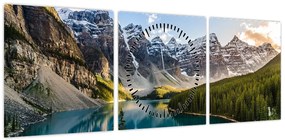 Obraz - Kanada, Park Narodowy Banff, Jezioro Moraine (z zegarem) (90x30 cm)