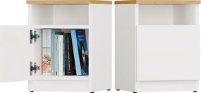 Szafka Nocna GALAX 30 1D |Biel/Dąb Artisan | 30x30x40 cm | Szafka/Stolik Nocny