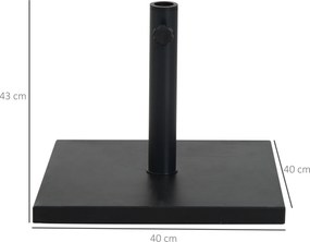 Outsunny stojak podstawa do parasola ogrodowego 11kg czarny uniwersalny i stabilny | Aosom PL