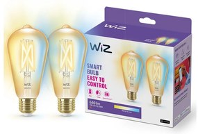Inteligentne żarówki filamentowe z gwintem E27 zestaw 2 szt., 7 W – WiZ