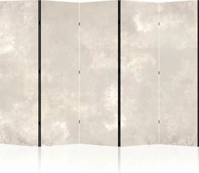 Parawan pokojowy 5-częściowy 225x172 Jednostronny dekoracyjny shabby chic Kremowy Wybielony Damasceński Ornament