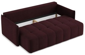 Bordowa rozkładana/ze schowkiem sofa 225 cm Moku – Makamii