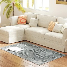 HOMCOM Nowoczesny Dywan do Salonu, Pralny, 150 x 80 cm, Ciemnoszary