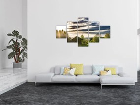 Obraz domku leśnego (125x70 cm)