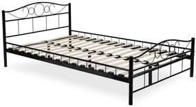 Czarne minimalistyczne łóżko metalowe 120x200 - Lorix