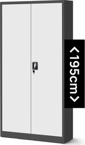 Szafa biurowa na akta wysoka Jan H 90x40x195 cm antracyt/biały