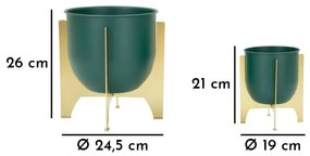 Metalowe osłonki na doniczki zestaw 2 szt. ø 24 cm Grent Shet – Mauro Ferretti