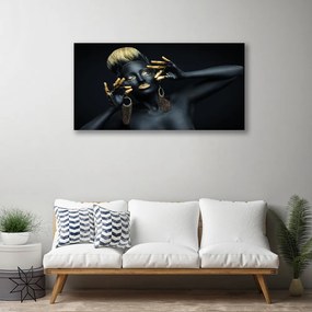 Obraz canvas Artystyczny Portret Kolorem Malowany