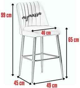 Zestaw krzeseł barowych Vento Grey, 4 szt., 4 szt.