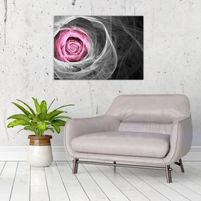 Obraz - Róż abstrakcyjny, fuksja (70x50 cm)