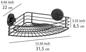 Narożna półka pod prysznic BARI Vacuum-Loc, metalowa, WENKO
