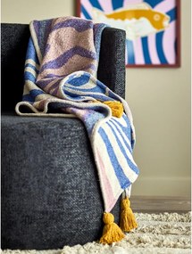 Niebieski koc z mieszanki bawełny 130x160 cm Arlie – Bloomingville