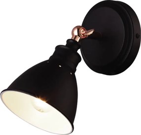 Czarny metalowy kinkiet z ruchomym kloszem K2-S68