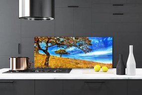 Szkło Ozdobne do Kuchni Samotne Drzewo na Horyzoncie