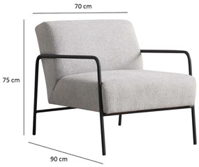 Fotel Eti Bergere szary