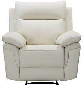 Fotel ze skóry bawolej z funkcją relax PAKITA - kość słoniowa