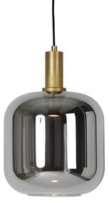 Lampa wisząca czarna ze złotem i dymionym szkłem w komplecie z żarówką PUCC - ZuzannaDesignerski Oswietlenie wewnetrzne