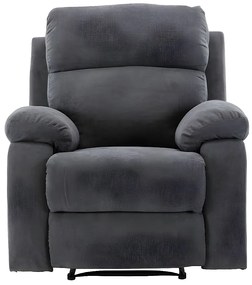 Fotel TOLZANO z tkaniny, z funkcją relax – kolor antracytowy