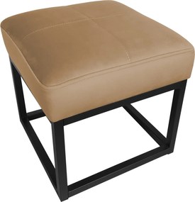 Pufa MAX tkanina Welur loft ławka podnóżek metal : Kolor Stelaża - Czarny , Kolor tkaniny - VELVET - MG06, Typ tkaniny - Velvet