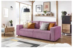 Różowa sztruksowa rozkładana sofa 245 cm Nihad – Bobochic Paris
