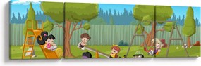 Obraz - Dzieci na placu zabaw (170x50 cm)
