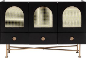 Komoda – 123 cm x 63 cm x 38 cm – Czarna – Płyta wiórowa