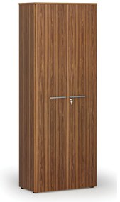 Szafa biurowa z drzwiami PRIMO WOOD, 800 x 420 x 2128 mm, orzech