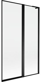 Mexen Mist L parawan nawannowy 2-skrzydłowy prawy 110 x 150 cm, czarna ramka, czarny - 8A9L-110-011-70-70-P