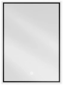 Mexen Erma lustro łazienkowe podświetlane 50 x 70 cm, LED 6000K, antypara, rama czarna - 9814-050-070-611-70