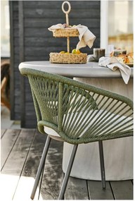 Zielone metalowe tapicerowane krzesło ogrodowe Novella – House Nordic