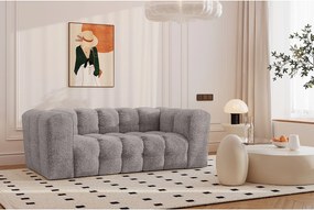 Sofa dwuosobowa BALOO, tkanina szenilowa + bukla, Szary