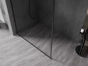Mexen Kioto-XF L ścianka prysznicowa Walk-in z ramką 100 x 202 cm, transparent 10 mm, czarna - 800-100-174-70-00-XF